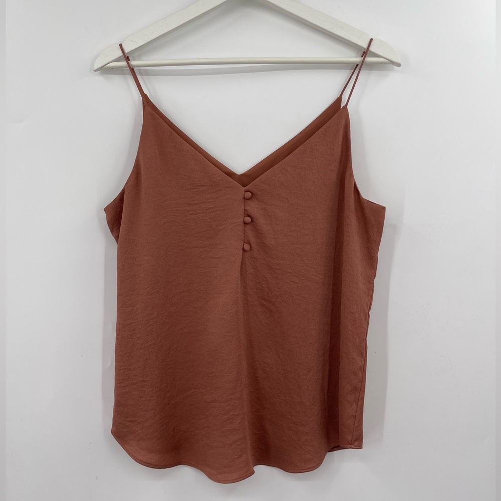 Express Strappy Cami Copper Size Small V-Neck Satin Crepe